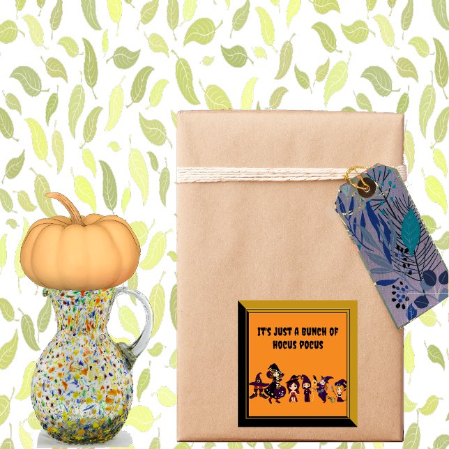 Adesivo Quadrado Hocus Pocus Cute Halloween Bruxch Parade Spooky Di (Witch Parade Spooky Fun Square Sticker)