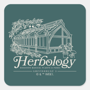 Adesivo Quadrado HOGWARTS™ Herbology Greenhouse