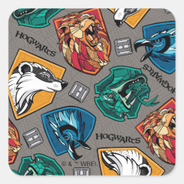 Adesivo Quadrado HOGWARTS™ Houses Crosshatched Pattern