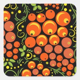 Adesivo Quadrado Hohloma Egg Black and Rowan