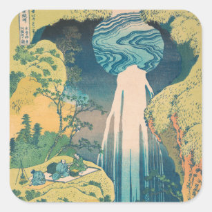 Adesivo Quadrado Hokusai Amida cai na cachoeira do Japão