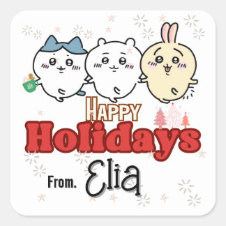 Adesivo Quadrado Holiday Christmas friends cute stickers