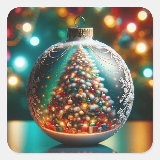 Adesivo Quadrado Holiday Sparkle (Frente)