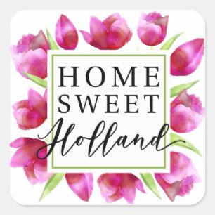 Adesivo Quadrado Holland doce Home: Presente cor-de-rosa de Tulpen