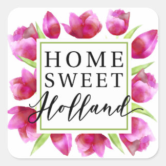 Adesivo Quadrado Holland doce Home: Presente cor-de-rosa de Tulpen