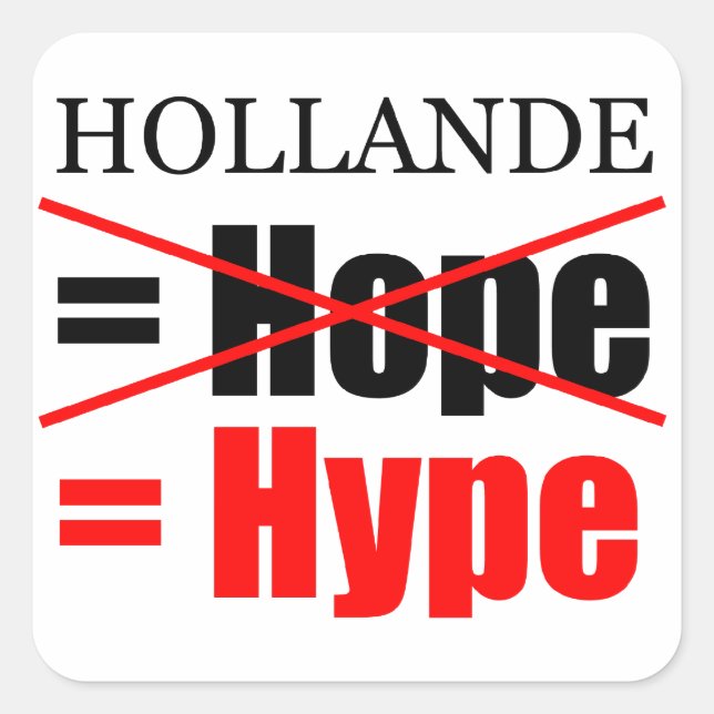 Adesivo Quadrado Hollande Not Hope = Hype!!!!!!!!!!!!!!!!!! (Frente)