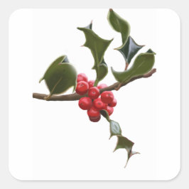 Adesivo Quadrado Holly Berries Sticker
