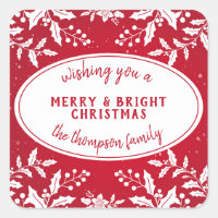 Holly de Natal com o Nome da Família