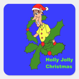 Adesivo Quadrado Holly Jolly Christmas