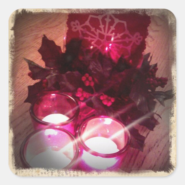 Adesivo Quadrado Holly Jolly Stickers (Frente)