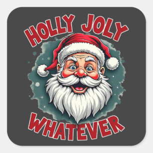 Adesivo Quadrado Holly Joly, seja qual for o Natal engraçado