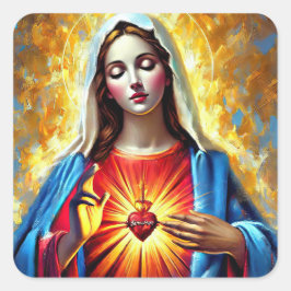Adesivo Quadrado Holly Mary Maria Madonna Mariana Virgin Mary
