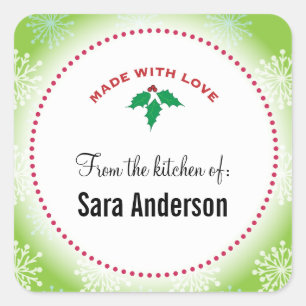 Adesivo Quadrado Holly Natal E Flocos De Neve, Banho Personalizado