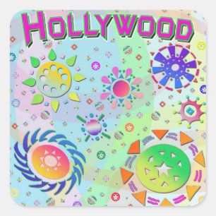 Adesivo Quadrado Hollywood Suns e Energy Sticker