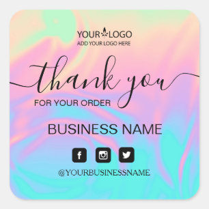 Adesivo Quadrado Holografia Unicorn Sticker. Elegância e harmonia