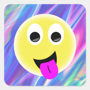 Adesivo Quadrado holograma de emoji