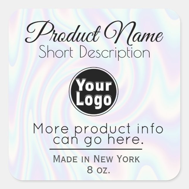 Adesivo Quadrado Holograma do Rótulo do Produto Comercial (Frente)