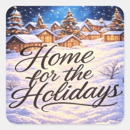 Adesivo Quadrado 'Home for the Holidays' Stickers