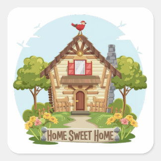 Adesivo Quadrado Home Sweet Home