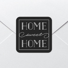 Adesivo Quadrado Home Sweet Home Black | Autocolantes de artigos de