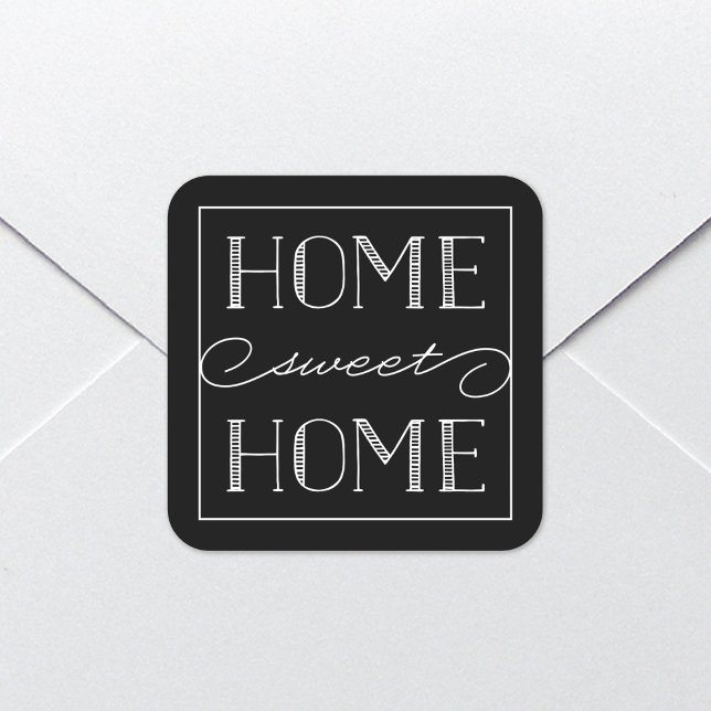 Adesivo Quadrado Home Sweet Home Black | Autocolantes de artigos de (Criador carregado)