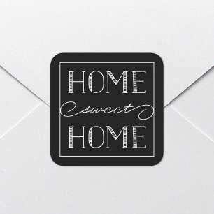 Adesivo Quadrado Home Sweet Home Black   Autocolantes de papelaria