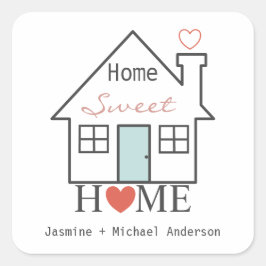 Adesivo Quadrado Home Sweet Home personalizado