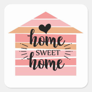 Adesivo Quadrado Home Sweet Home Square Sticker