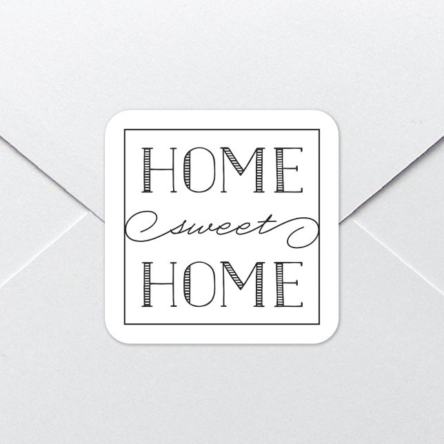Adesivo Quadrado Home Sweet Home White | Autocolantes de artigos de (Criador carregado)