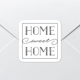 Adesivo Quadrado Home Sweet Home White Autocolantes de papelaria