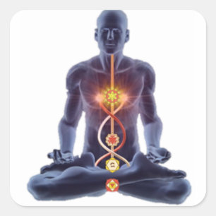 Adesivo Quadrado homem chakras