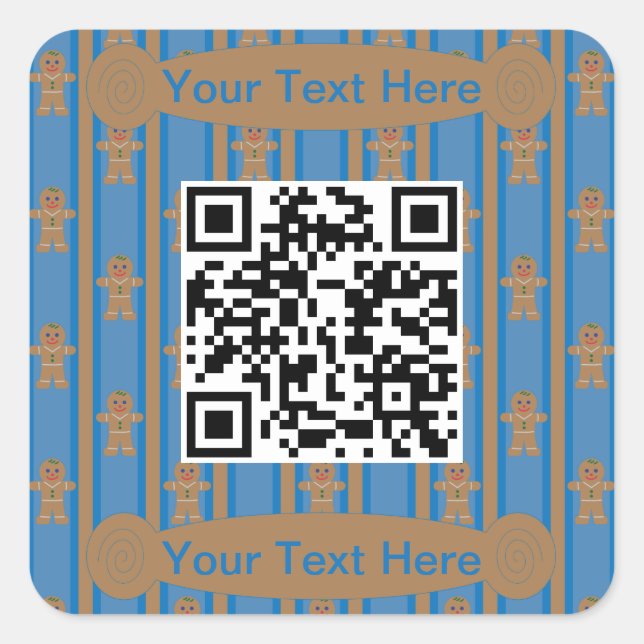 Adesivo Quadrado Homem de Gingerpão de Diversão e Rico (Frente)