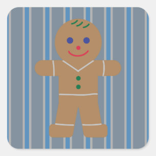 Adesivo Quadrado Homem de Gingerpão de Diversão e Rico