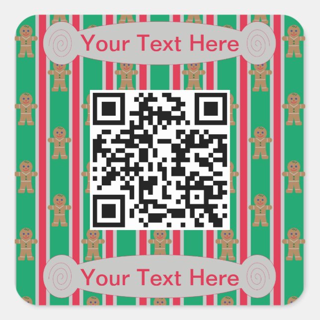 Adesivo Quadrado Homem de Gingerpão de Natal divertido e Rico (Frente)