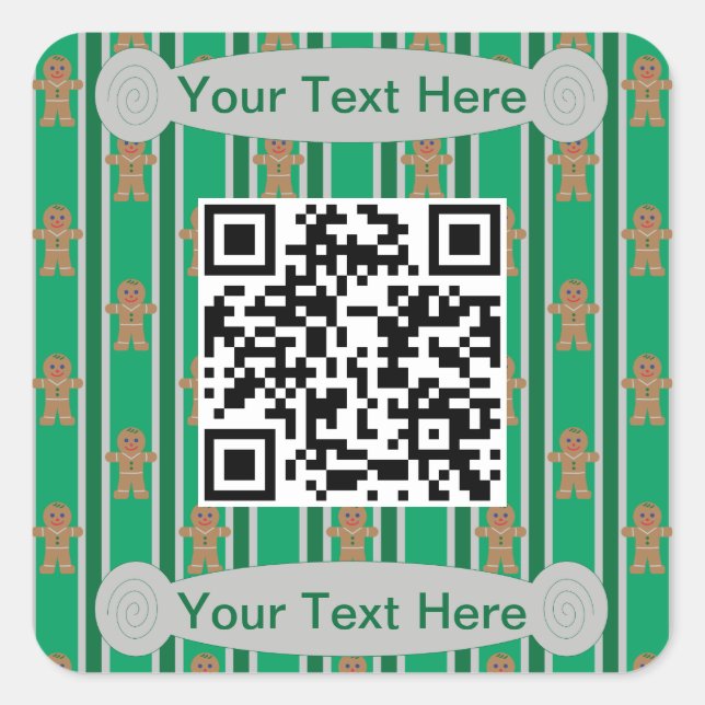 Adesivo Quadrado Homem de Gingerpão de Natal divertido e Rico (Frente)