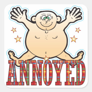 Adesivo Quadrado Homem Gordo Irritado