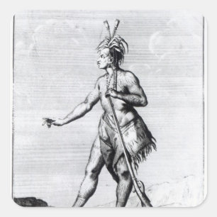 Adesivo Quadrado Homem Iroquois, habitante de Canadá