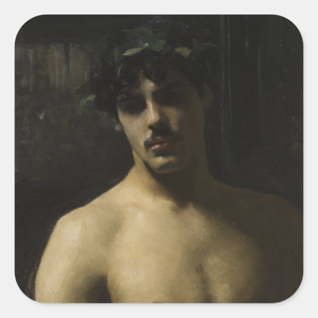 Adesivo Quadrado Homem Vestindo Laurels (Frente)