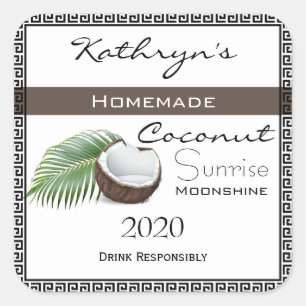Adesivo Quadrado Homemade Coconut Moonshine