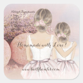 Adesivo Quadrado Homemade com Bombas de Banho de Amor