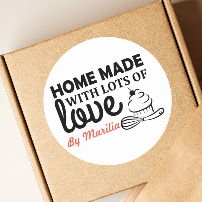 Adesivo Quadrado Homemade Cupcakes Classic Round Sticker (Criador carregado)