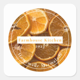 Adesivo Quadrado Homemade Customizable Marmalade Jam Sticker