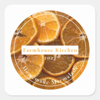 Adesivo Quadrado Homemade Customizable Marmalade Jam Sticker
