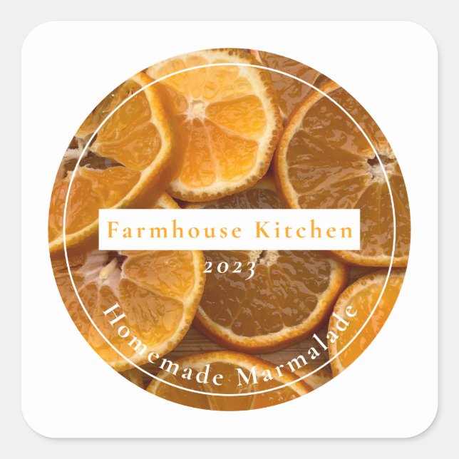 Adesivo Quadrado Homemade Customizable Marmalade Jam Sticker (Frente)