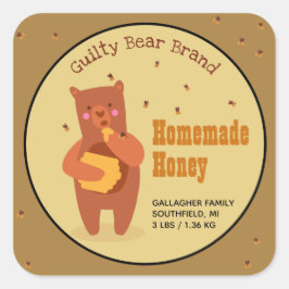 Adesivo Quadrado Homemade Honey Jar