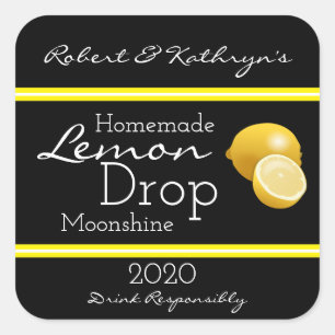 Adesivo Quadrado Homemade Lemon Drop Moonshine Personalizado