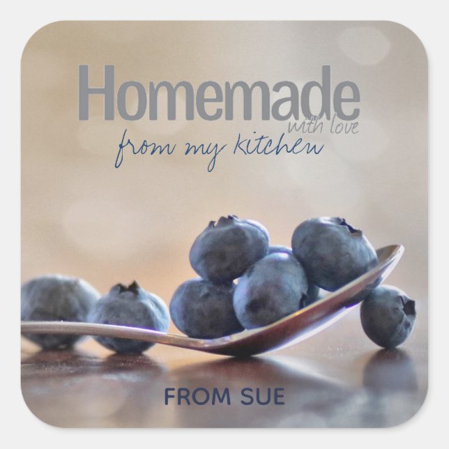 Adesivo Quadrado Homemade With Love from My Kitchen Stickers (Frente)