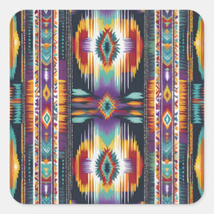 Adesivo Quadrado Homenagem nativa americana ao Abstrato S4