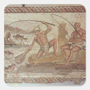 Adesivo Quadrado Homens pescando no Nilo