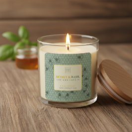 Adesivo Quadrado Honey & Basil Personalized Soy Wax Candle Label